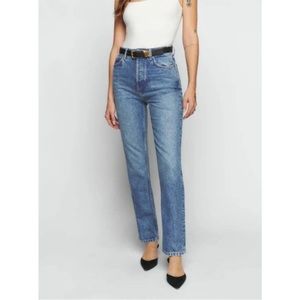 Reformation Womens Size 24 Jeans Cynthia High Rise Straight Colorado Button Fly